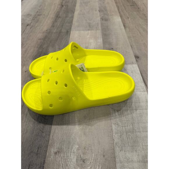 Crocs Classic Slide Sandals Size M9/W11 Yellow Rubber Open Toe Casual Slip On - Picture 5 of 7